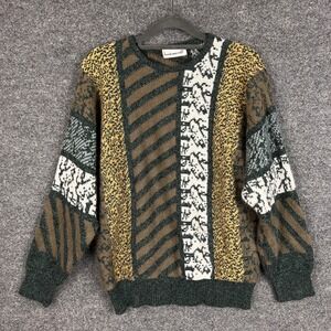 Vintage Jason Maxwell Patchwork Knit‎ Sweater women's Abstract Pattern small
